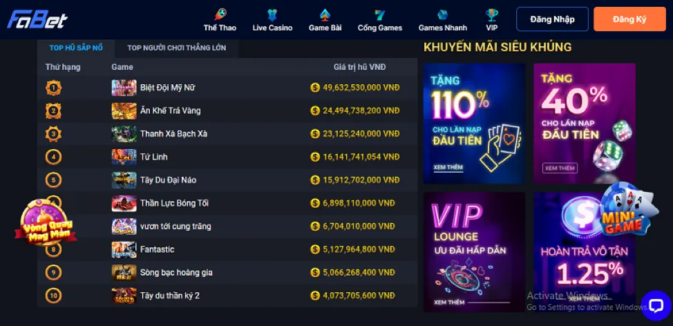 Các tính năng ưu việt của 22 VIP Dạng Nhập
